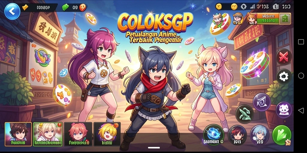 Tampilan gameplay COLOKSGP yang penuh aksi dan karakter anime ikonik.