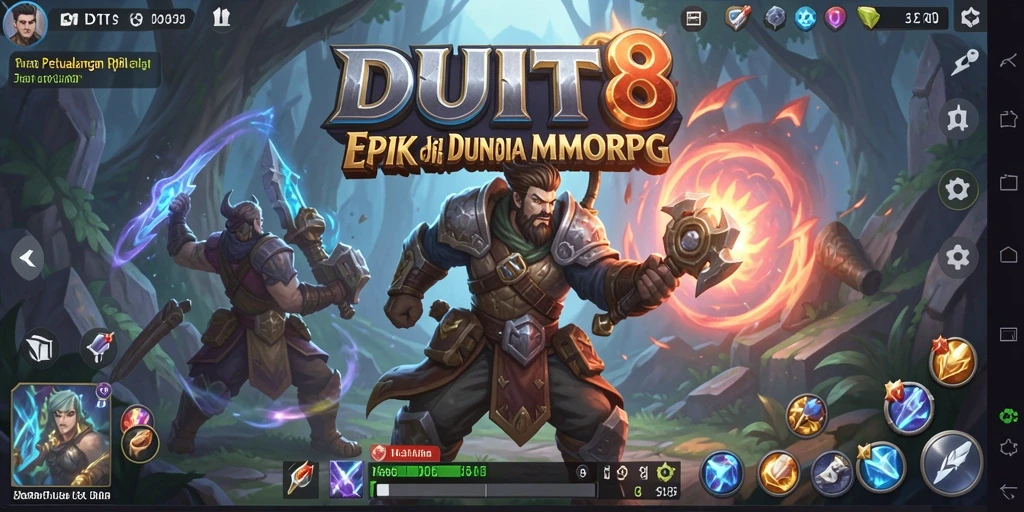 Screenshot menunjukkan aksi seru dalam gameplay MMORPG DUIT8.