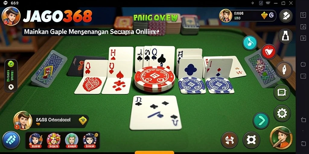Screenshot gameplay JAGO368 yang menunjukkan keseruan bermain Gaple online.