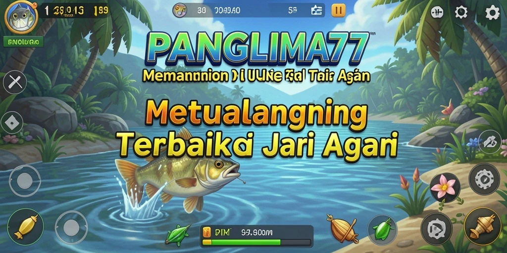 Tampilan screenshot gameplay dari PANGLIMA77 menampilkan pengalaman memancing yang mendalam.