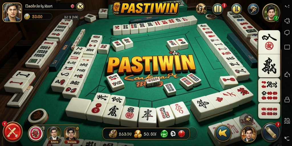 Screenshot PASTIWIN menunjukkan gameplay Mahjong yang dinamis dan menarik.
