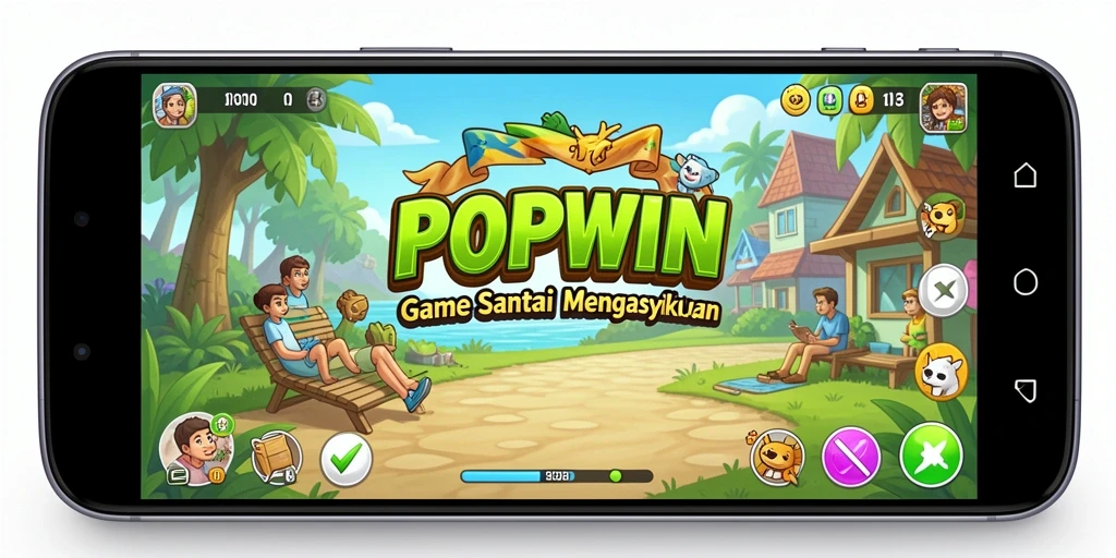 Tampilan menarik dari gameplay POPWIN dengan berbagai tantangan menarik.