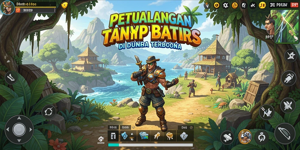 Screenshot gameplay PP7 menunjukkan eksplorasi dunia terbuka yang luas.