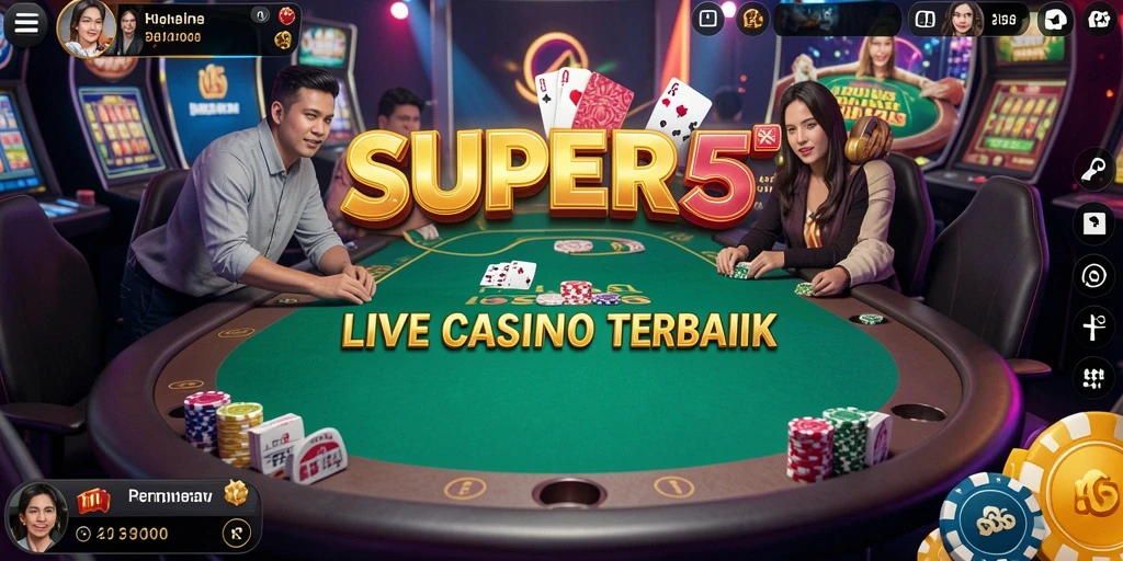 Tampilan gameplay Live Casino yang seru dan interaktif di SUPER5.